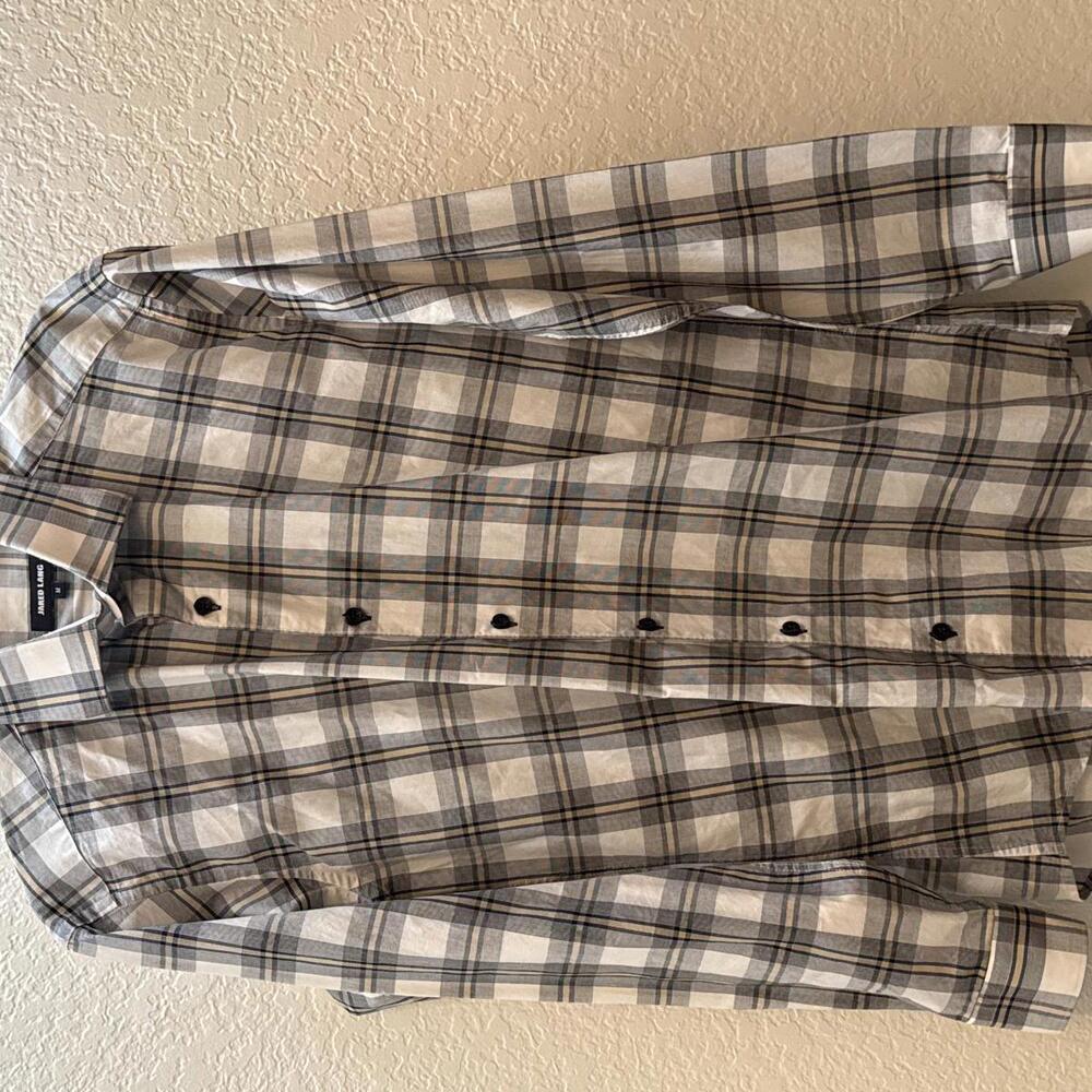 Men’s Jared Lang Button Down Plaid Shirt Size Medium